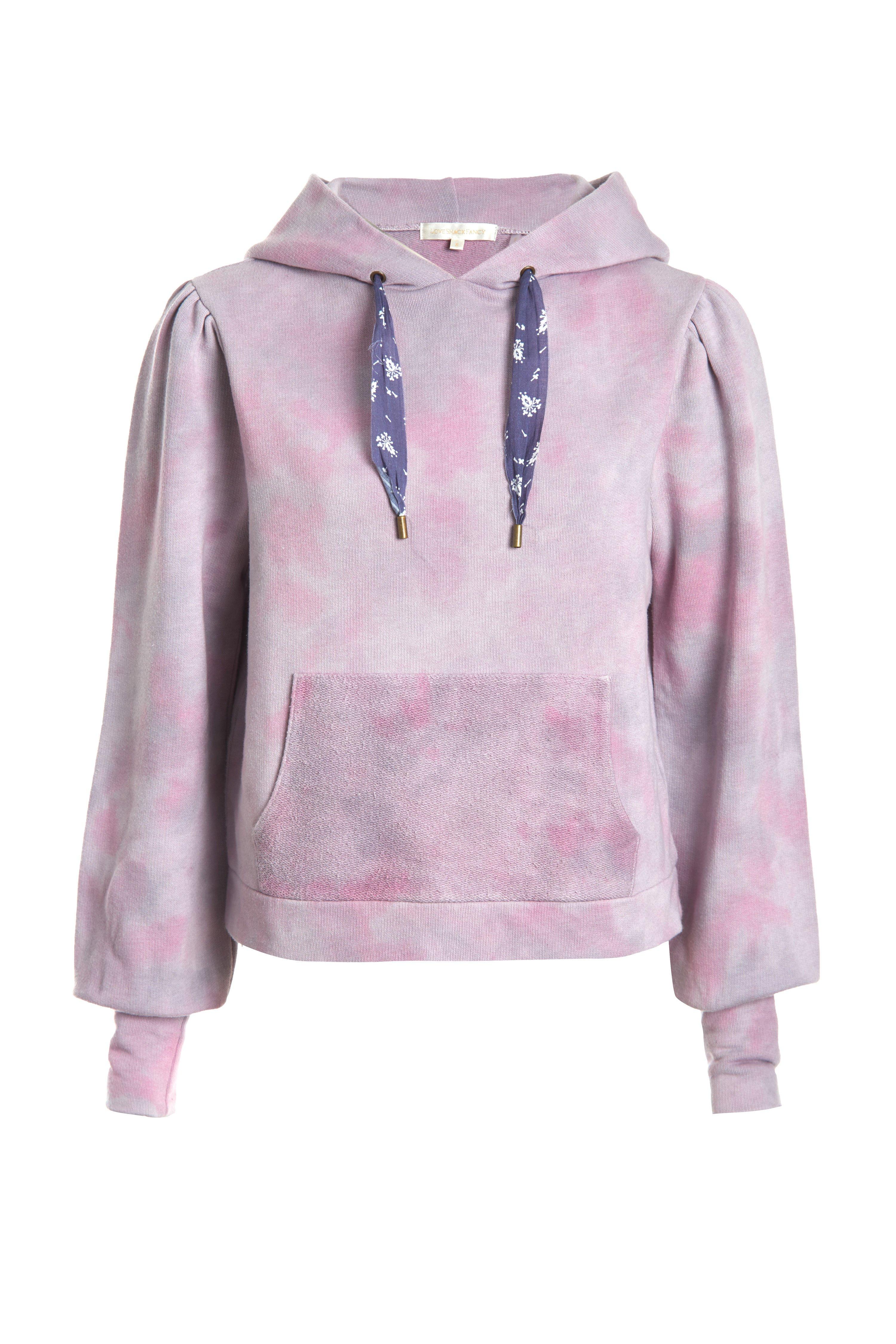 LoveShackFancy Cotton Linette Hooded Sweatshirt in Pink - Lyst