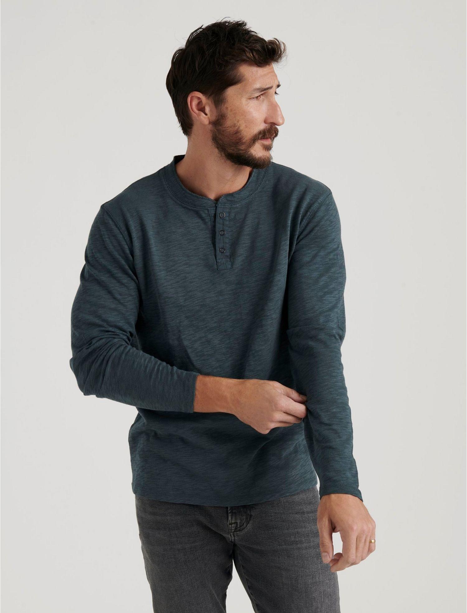 Lucky Brand Cotton Long Sleeve Snap Henley for Men Lyst