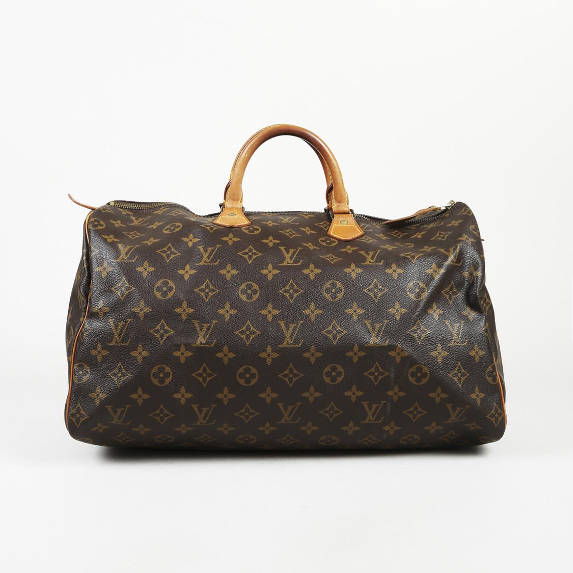 Lyst - Louis Vuitton Vintage Monogram Coated Canvas Leather &quot;speedy 40&quot; Bag in Brown