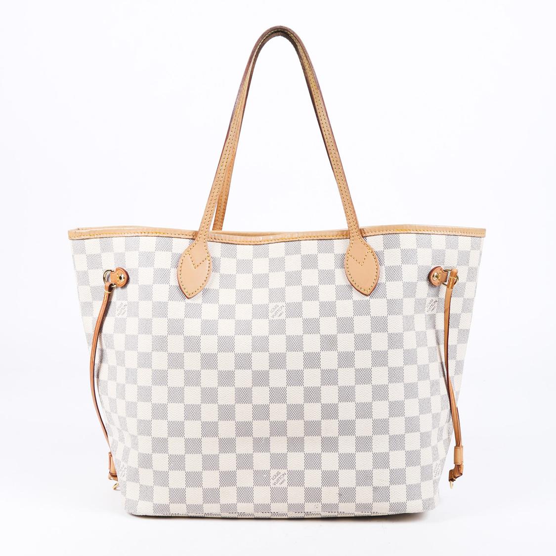 Louis Vuitton Neverfull Mm Damier Azur Tote Bag in White - Lyst