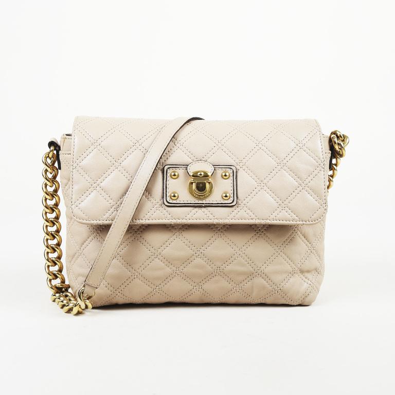 Marc Jacobs Quilted Leather Small Shoulder Bag in Natural - Lyst