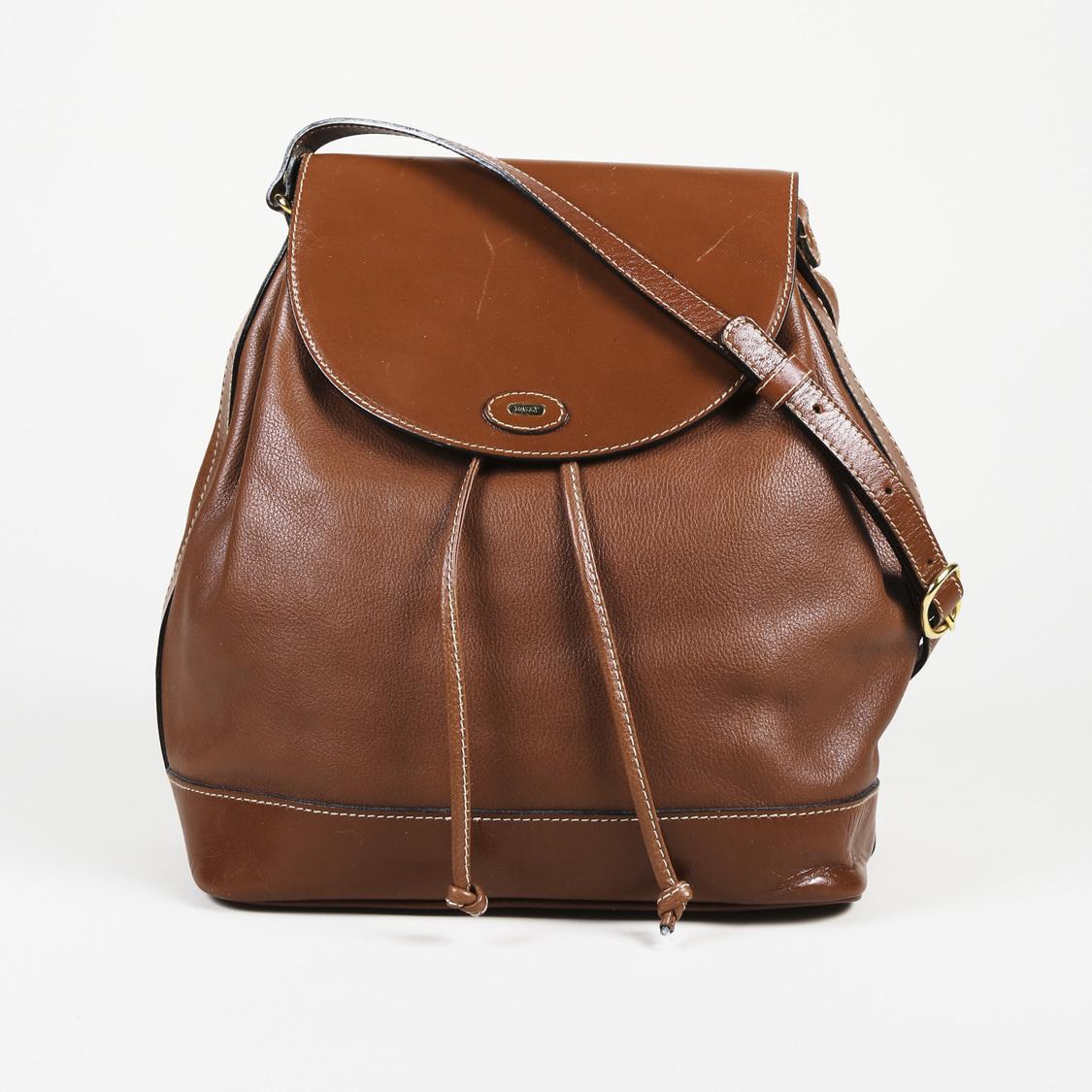 Bally Vintage Leather Crossbody Bag in Brown - Lyst
