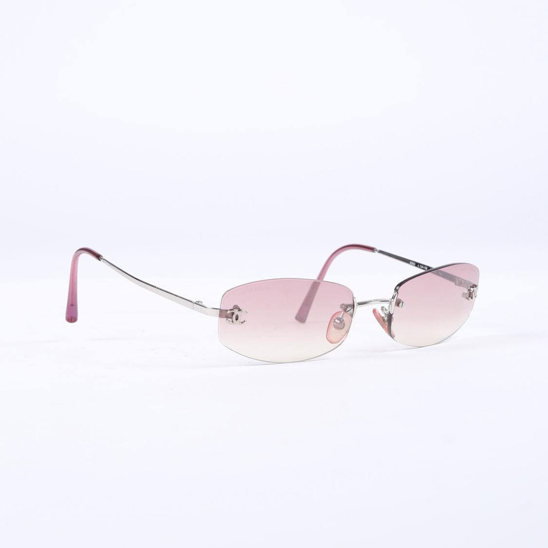 Chanel Rimless Cc Sunglasses in Pink - Lyst