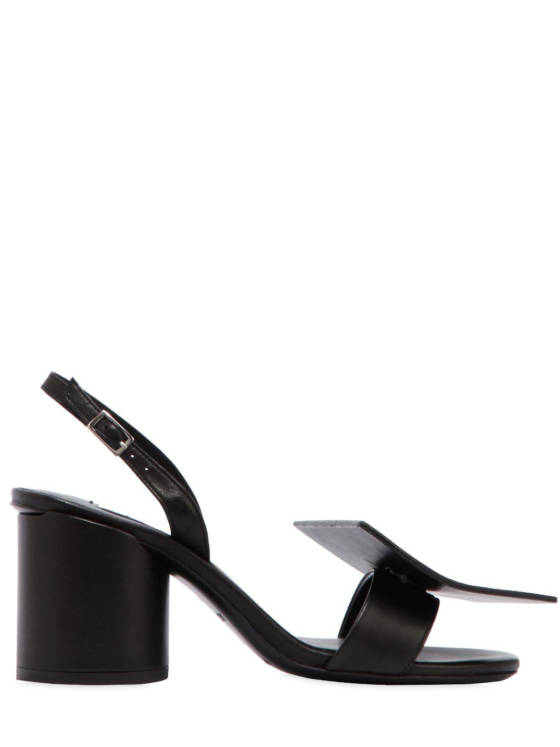 Jacquemus 90mm Square Circle Leather Sandals in Black - Lyst