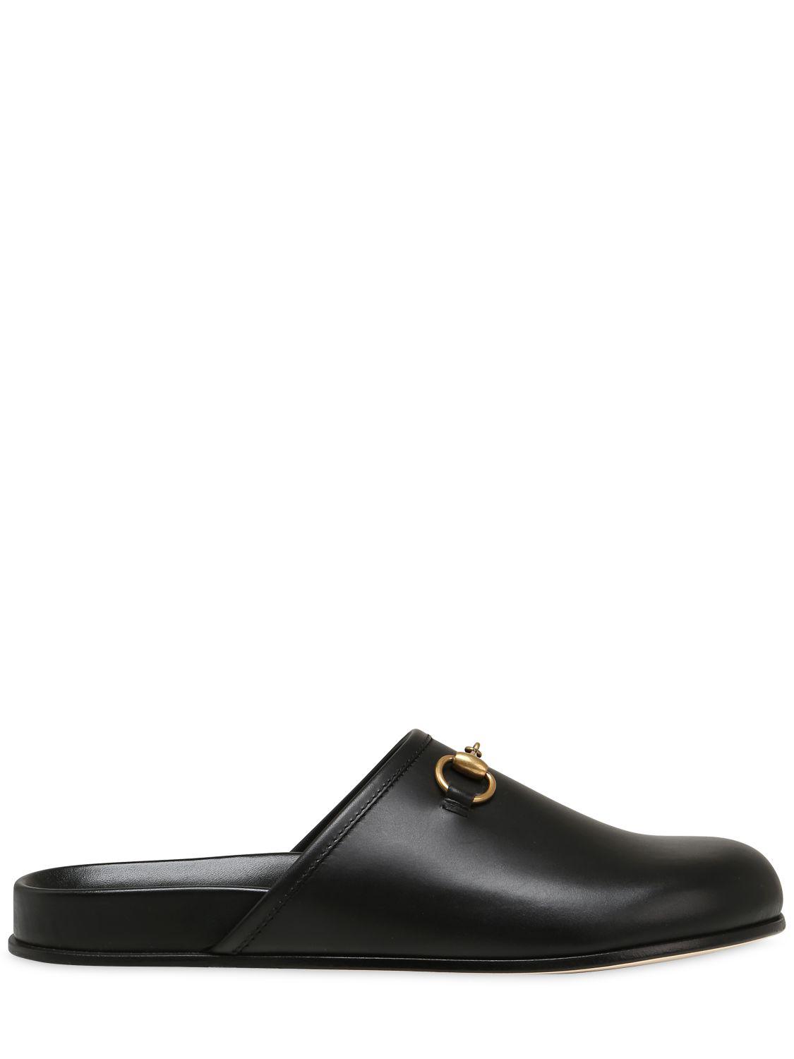 Lyst Gucci River Leather Mule Loafers in Black Save 39