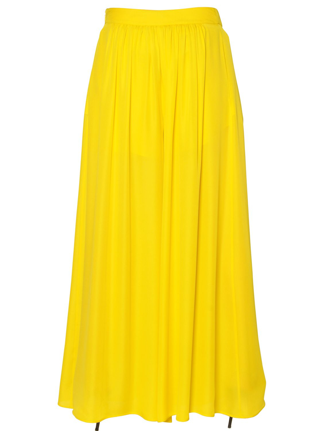 Lyst - Etro Silk Crepe Palazzo Pants in Yellow