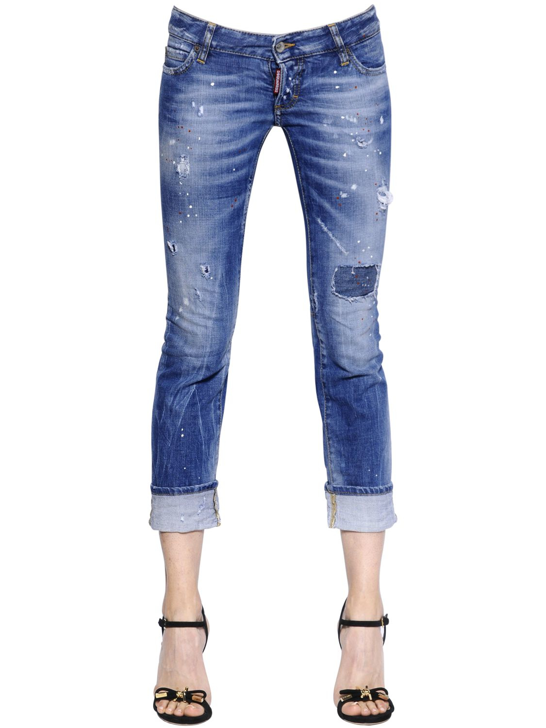 Dsquared² Sexy Rolled Up Stretch Denim Jeans in Blue | Lyst