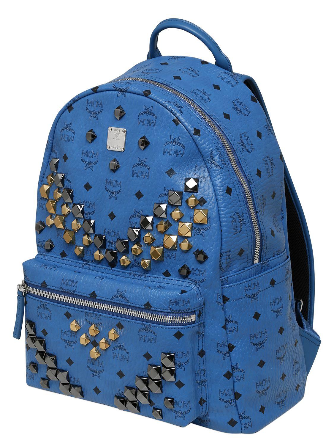 Lyst - Mcm Medium M Studs Stark Backpack in Blue