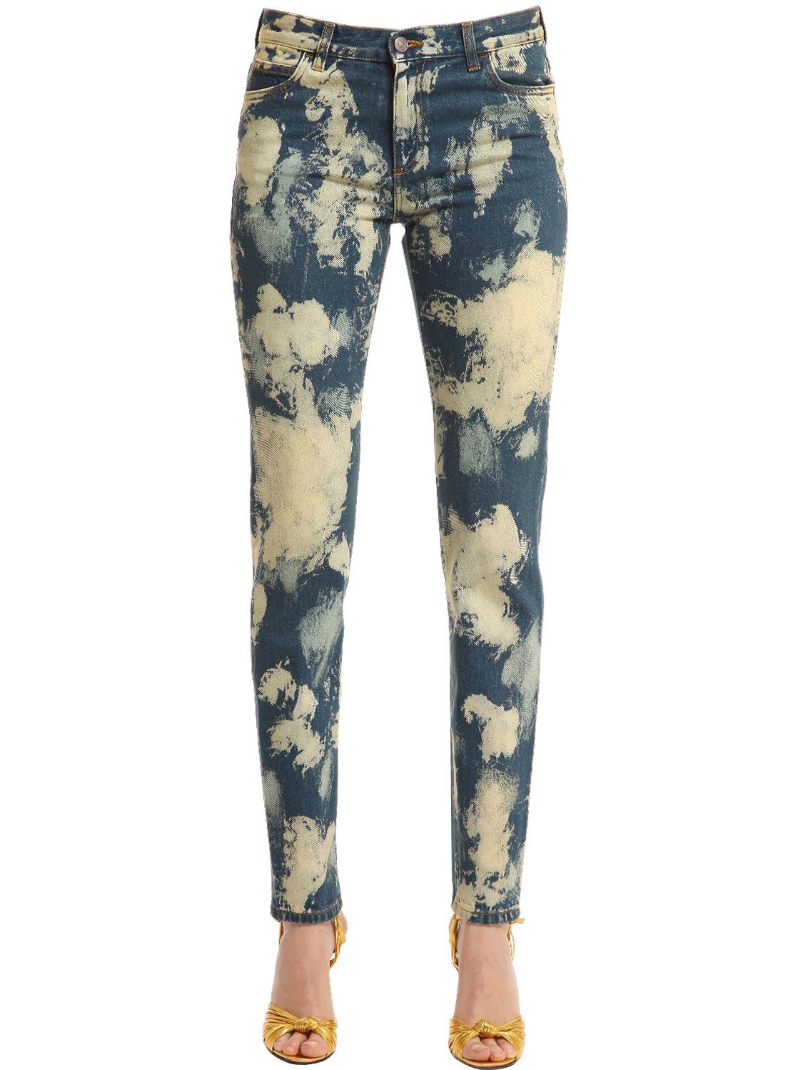 blue bleached jeans