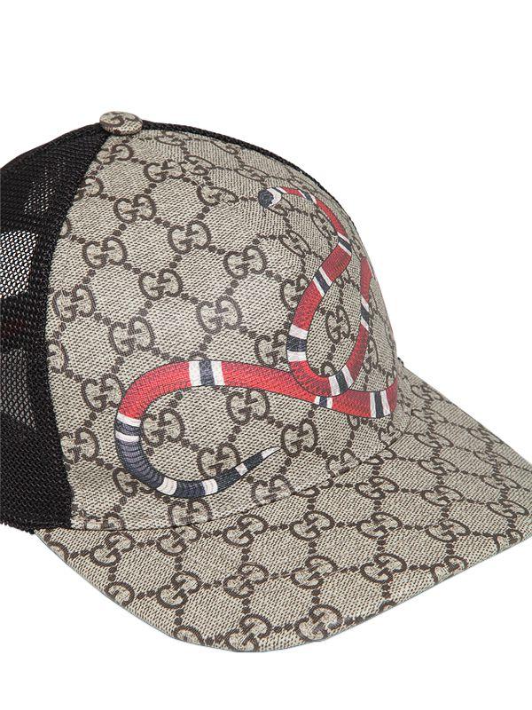 Lyst - Gucci Snake Coated Gg Canvas Baseball Hat in Natural for Men