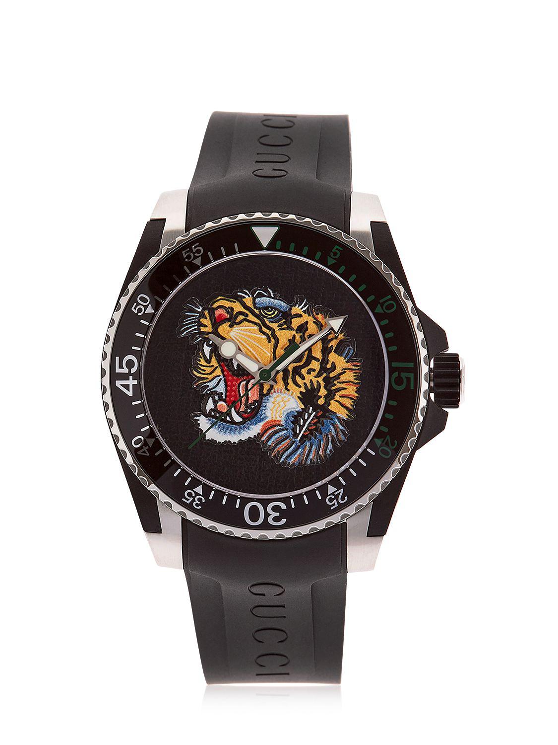 Lyst - Gucci Tiger Dive Watch in Black for Men