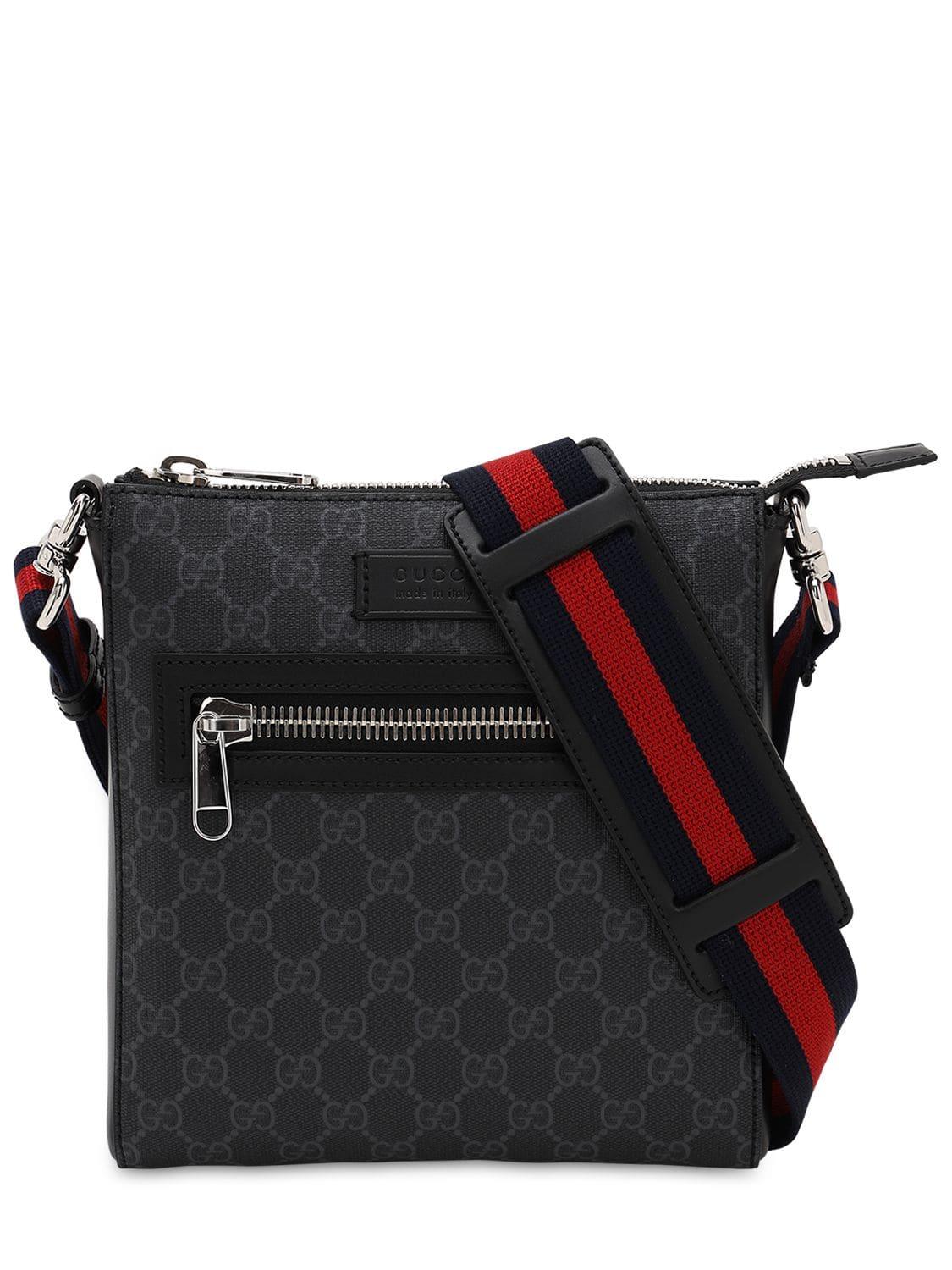Gucci Gg Supreme Messenger Bag in Black for Men - Lyst