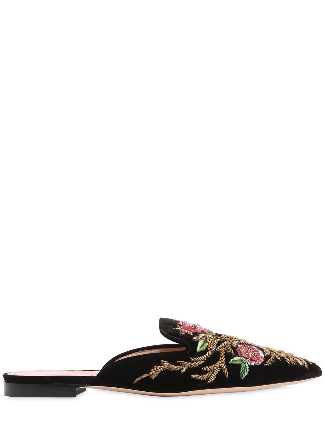 Lyst - Alberta Ferretti 10mm Embroidered & Beaded Velvet Mules Alberta Ferretti. Women's 10mm Embroidered & Beaded Velvet Mules