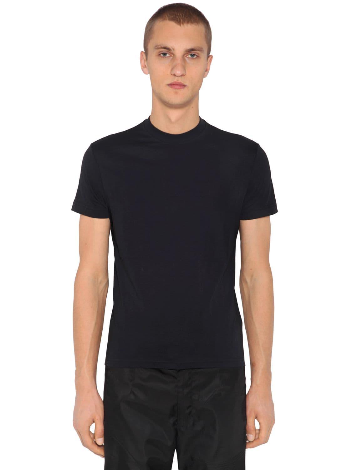 Prada 3 Pack Cotton Jersey T-shirts in Black for Men - Lyst