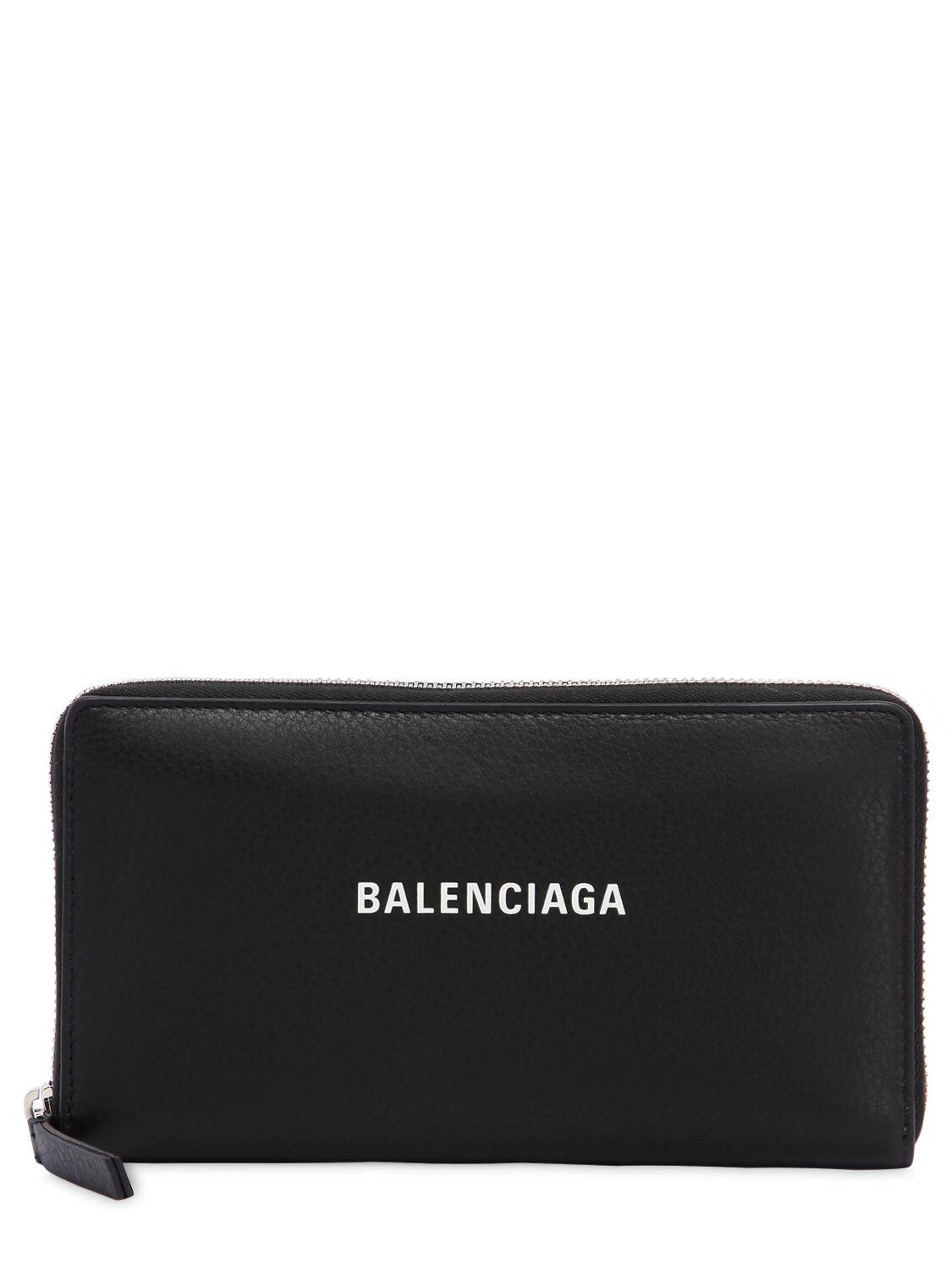 Balenciaga Zip Round Leather Wallet in Black - Save 28% - Lyst