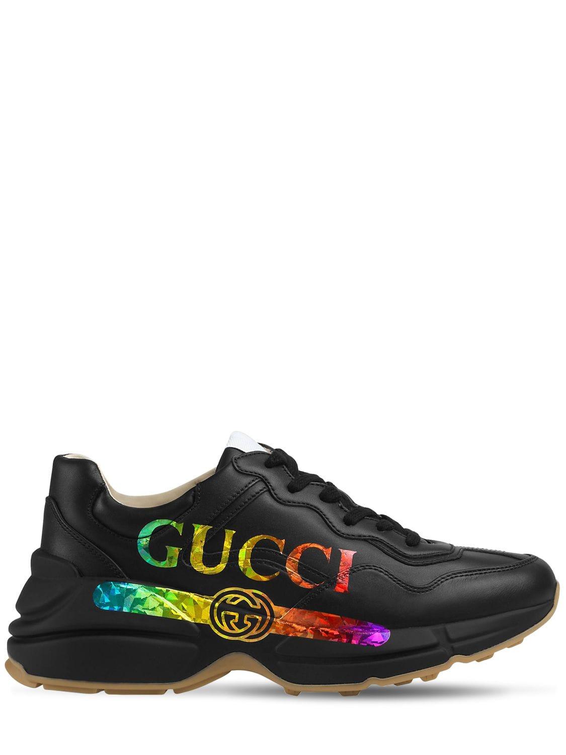 gucci black rhyton sneakers