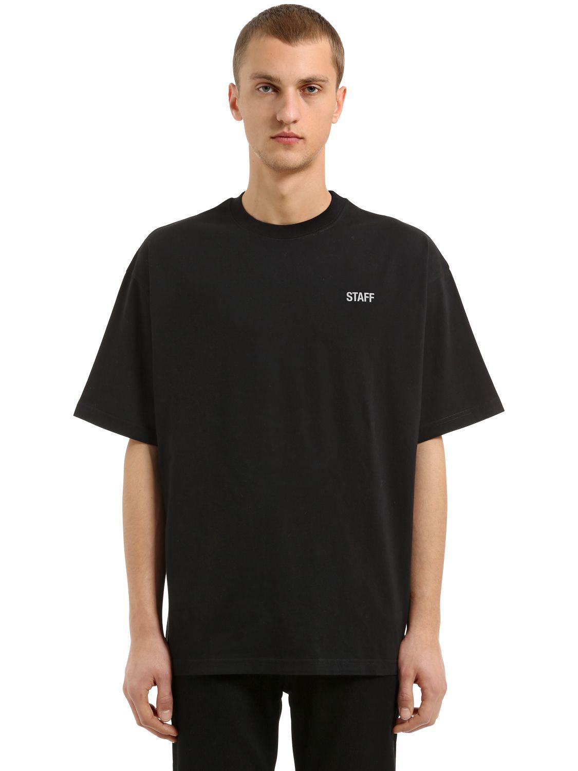 Vetements Oversize Reflective Staff Jersey T-shirt in Black for Men | Lyst