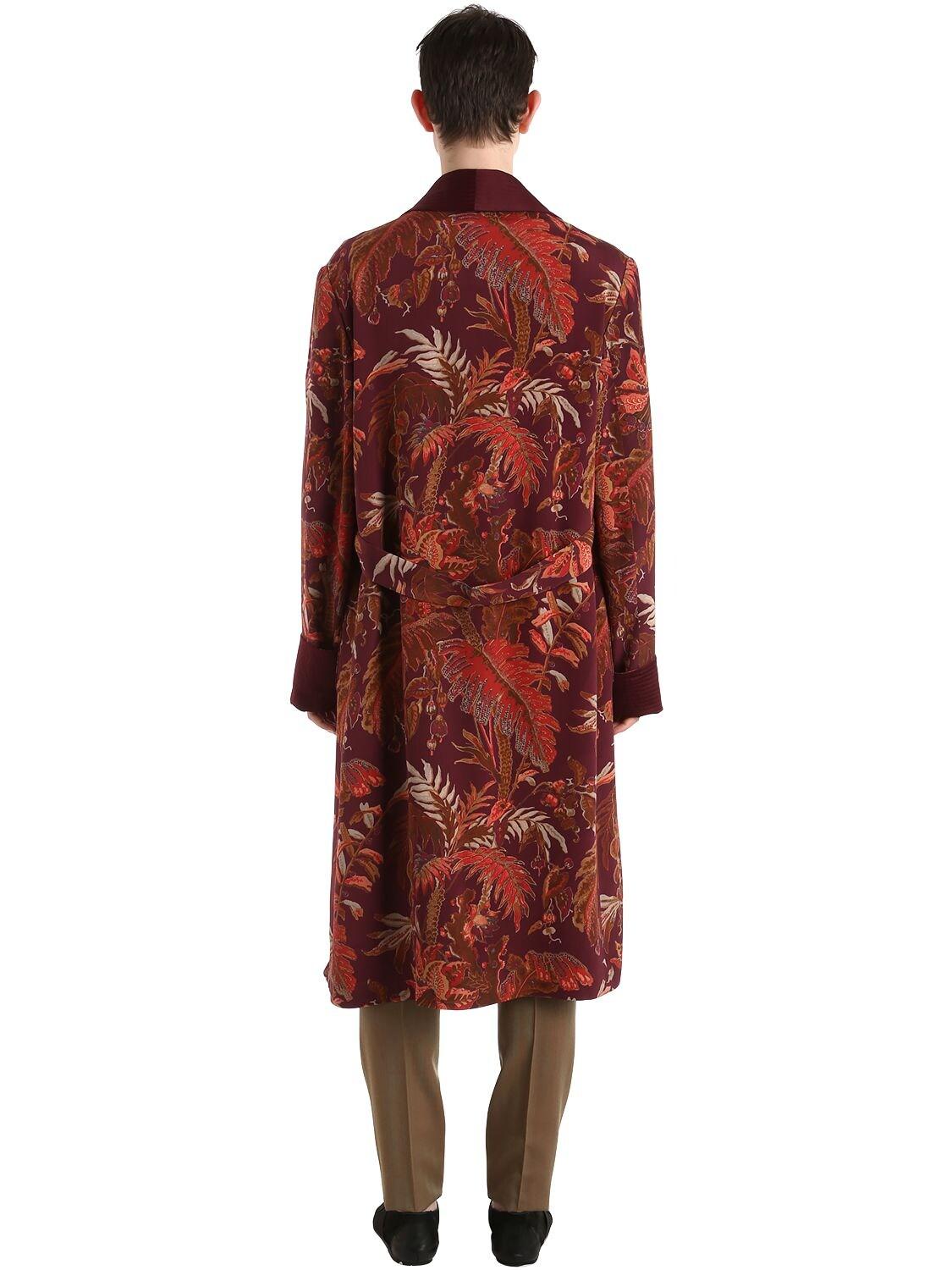 red silk robe long