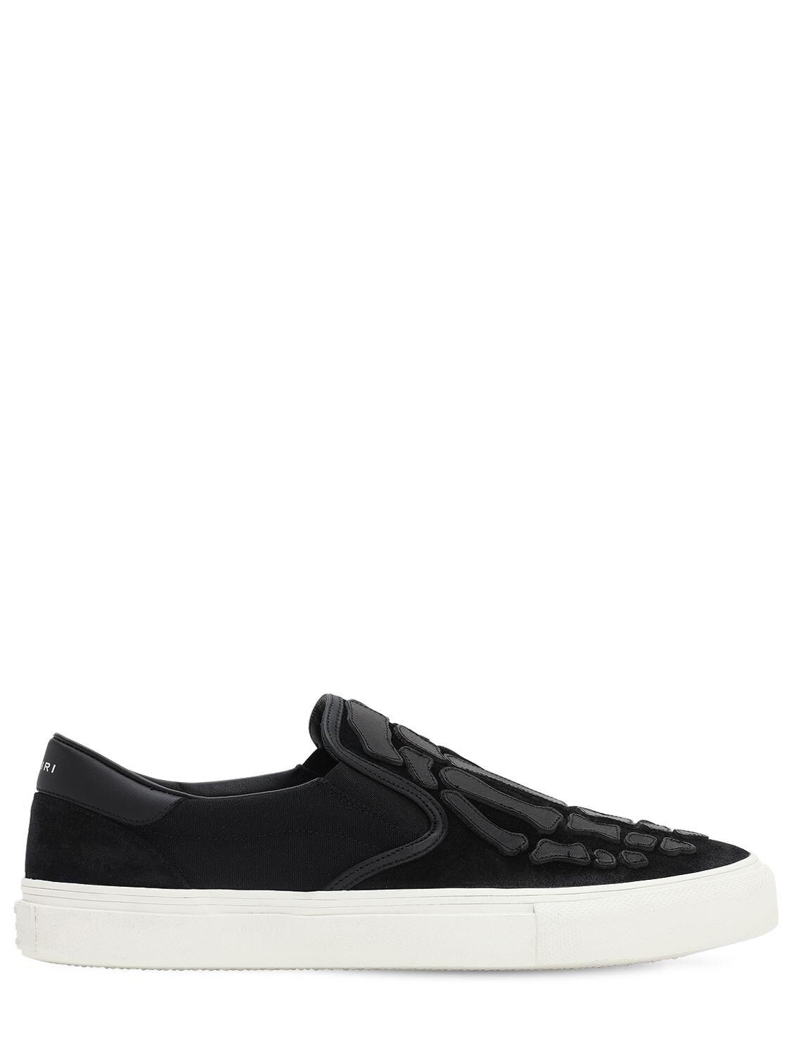 Amiri Leather & Suede Slip-on Sneakers in Black for Men - Save 6% - Lyst