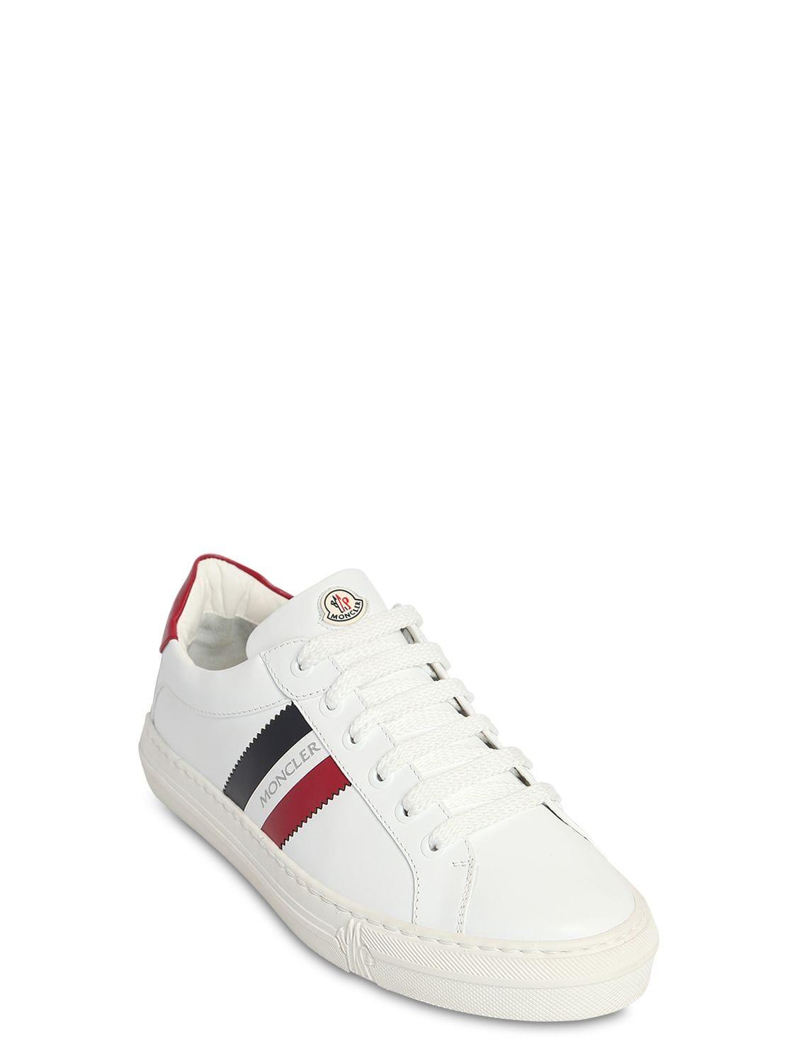 Moncler Ariel Leather Sneakers in White - Lyst