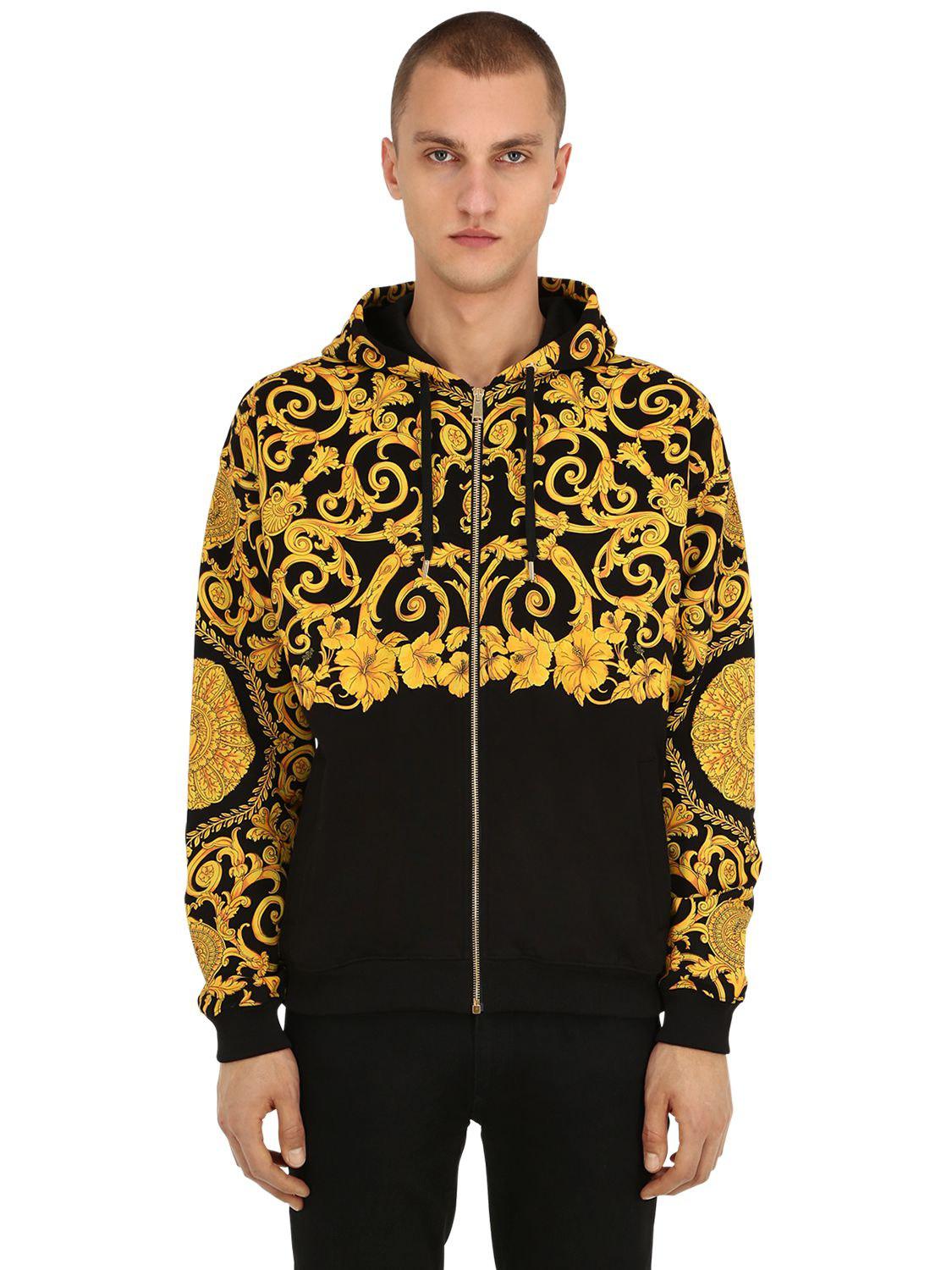 Lyst - Versace Gold Hibiscus Heritage Sweatshirt Hoodie in Metallic for Men
