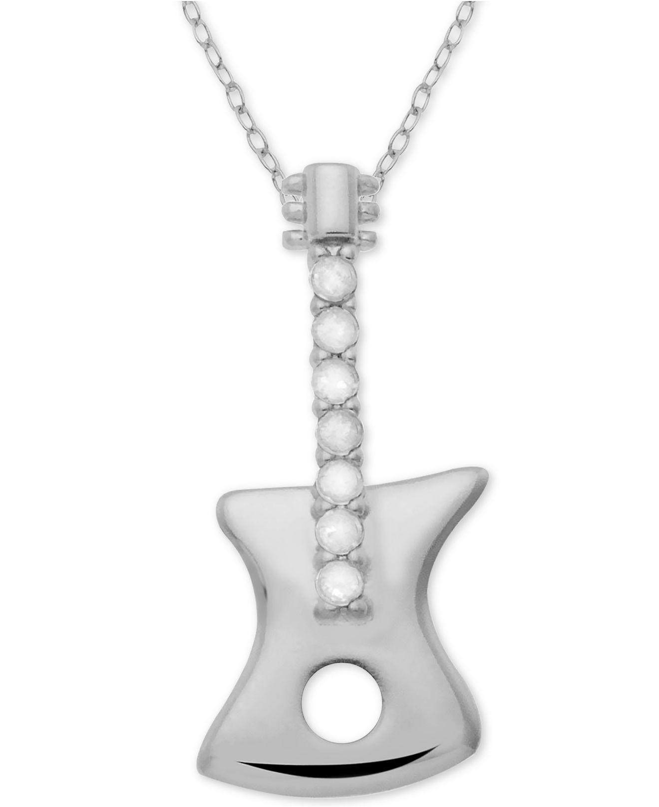 Lyst Macy S Diamond Guitar 18 Pendant Necklace 1 10 Ct T W In Macy S Women Metallic Diamond Guitar 18 Pendant Necklace