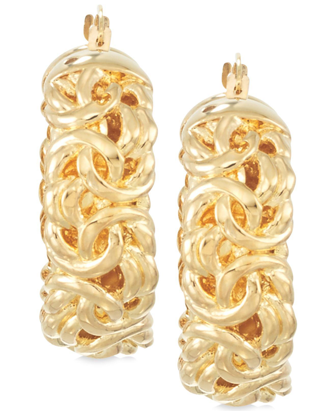 Lyst Signature Gold Byzantine Hoop Earrings In 14k Gold