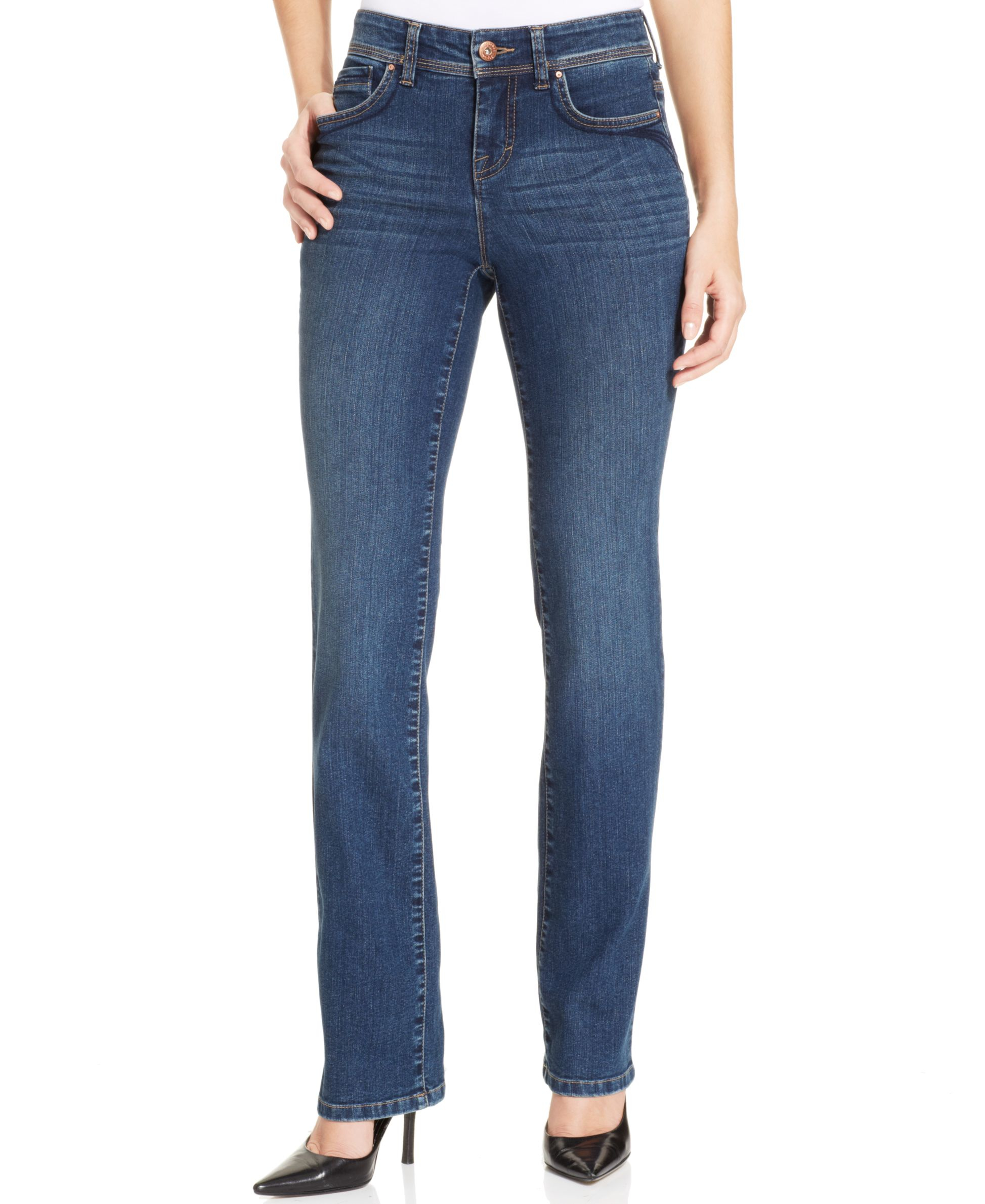Style & co. Petite Astor Wash Straight-leg Jeans, Only At Macy&#39;s in Blue | Lyst