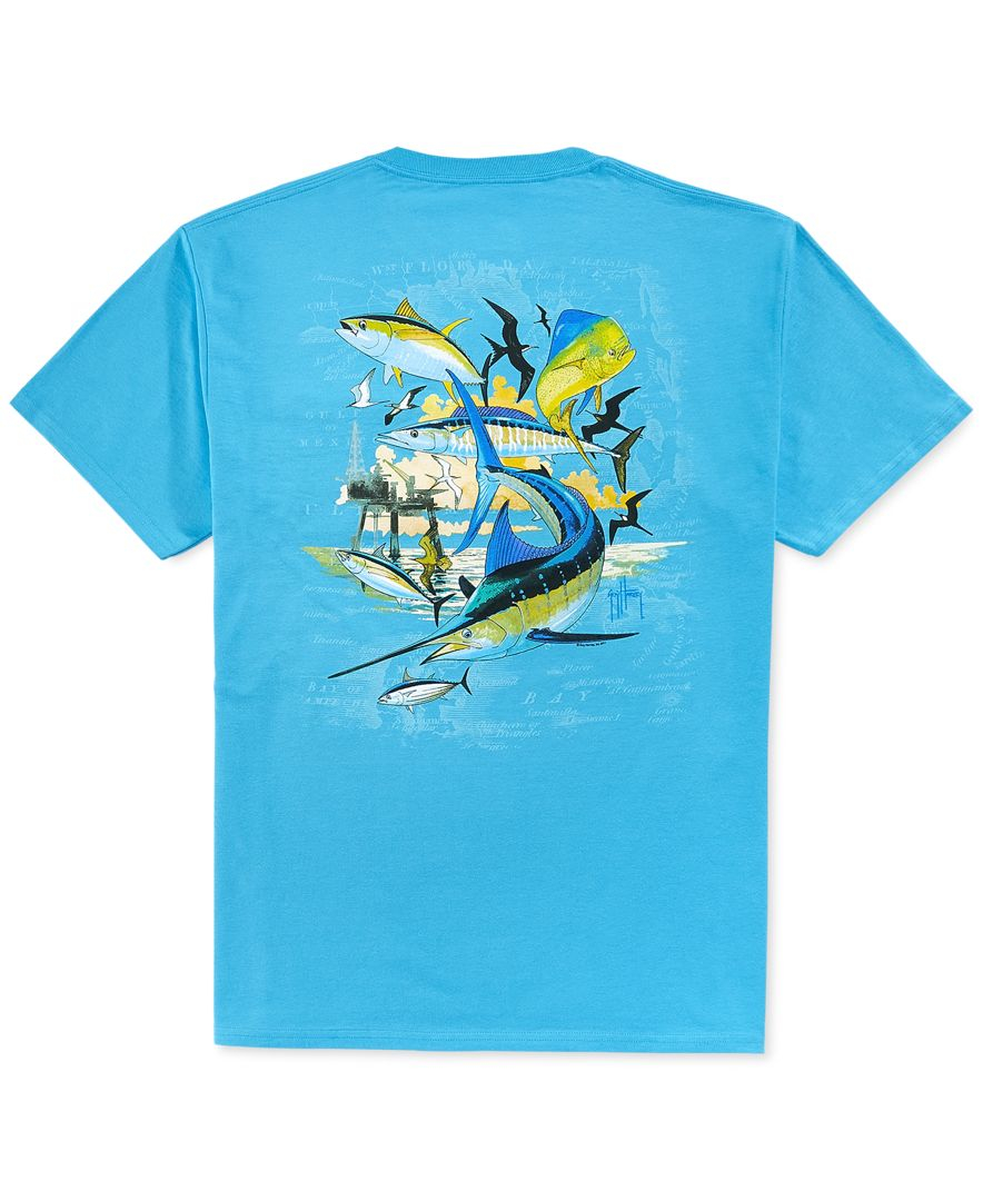 Guy harvey Oil Rig Pocket T-shirt in Blue for Men | Lyst