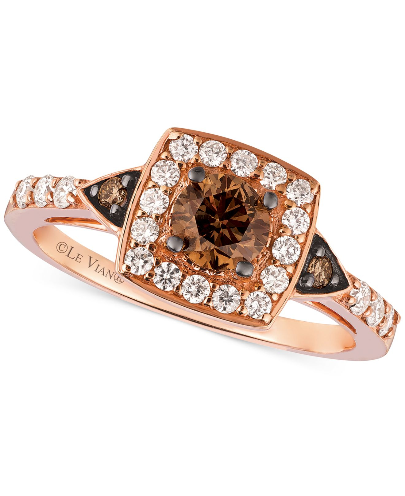 Lyst Le Vian Chocolate Diamond And White Diamond Ring In 14k Rose Gold (7/8 Ct. T.w.) in Red