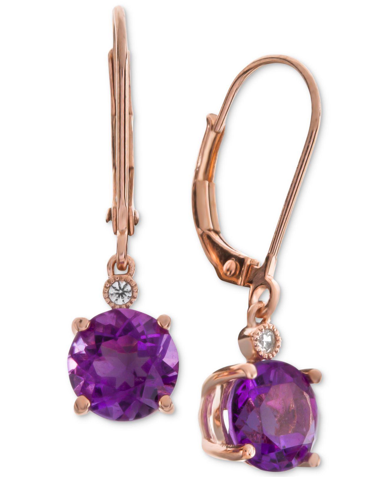 Lyst Macy's Amethyst (21/5 Ct. T.w.) & Diamond Accent Drop Earrings