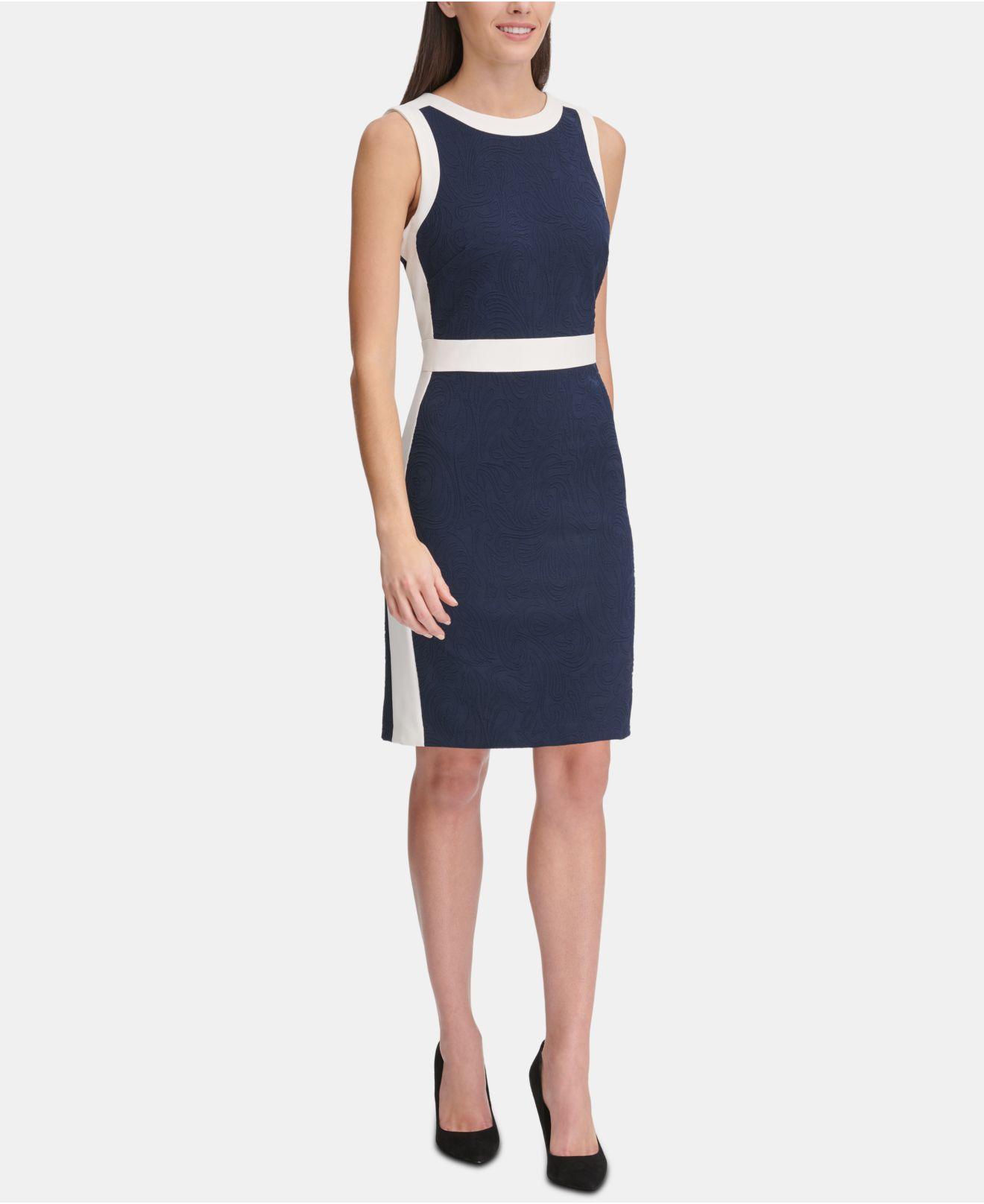 Tommy Hilfiger Paisleyknit Colorblocked Sheath Dress in