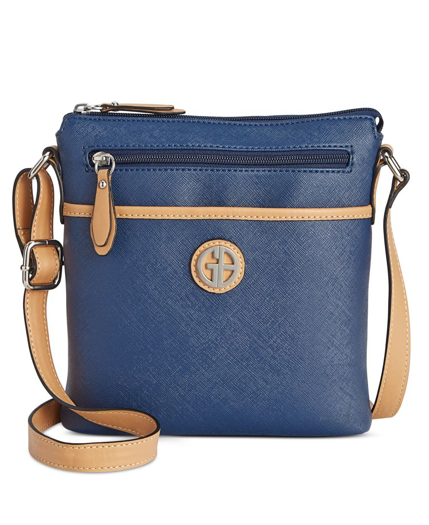 Giani bernini Saffiano Crossbody, Only At Macy's in Blue | Lyst