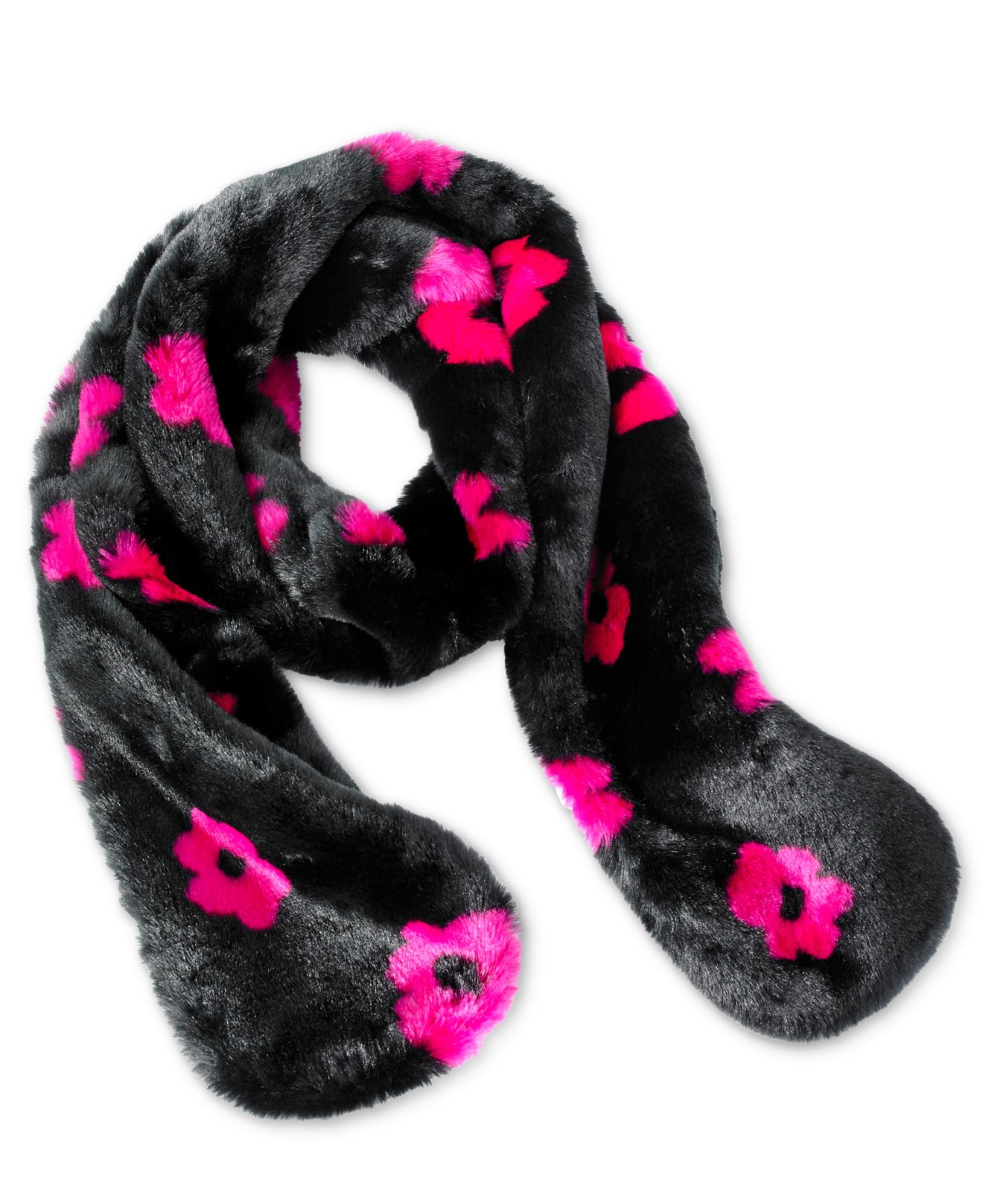 lyst betsey johnson floral faux fur muffler in pink lyst betsey johnson floral faux fur muffler in pink