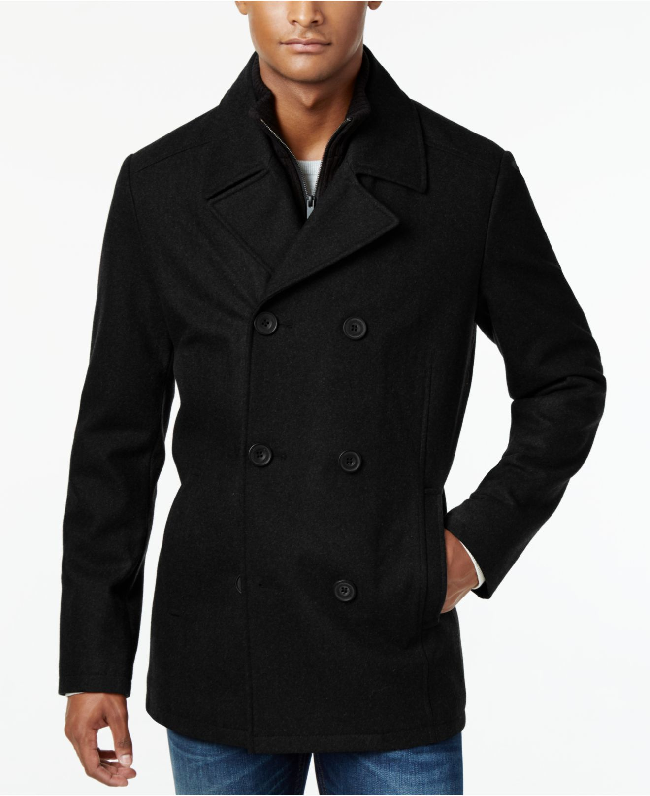 Denim Supply Ralph Lauren Soutache Plaid Pea Coat In Green For