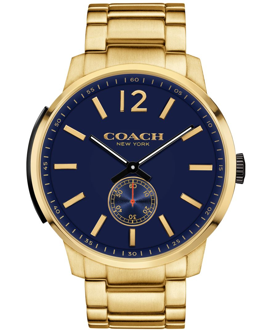 Coach Men's Bleecker Goldtone Stainless Steel Bracelet Watch 46mm
