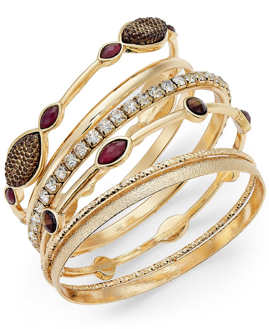 Lyst INC International Concepts Goldtone 6pc. Set Decorated Bangle