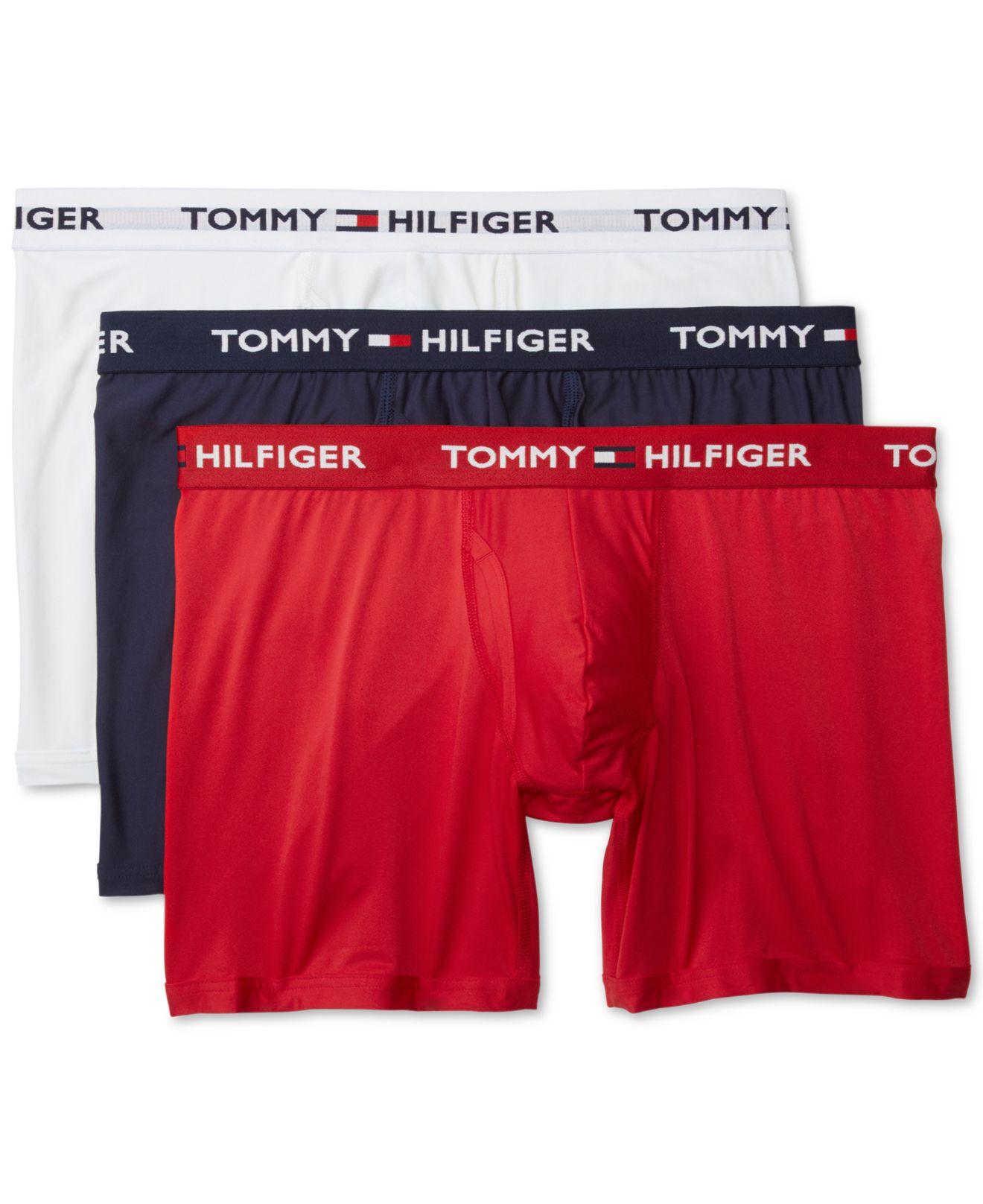 Tommy Hilfiger 3-pk. Everyday Micro Boxer Briefs in Red for Men - Lyst