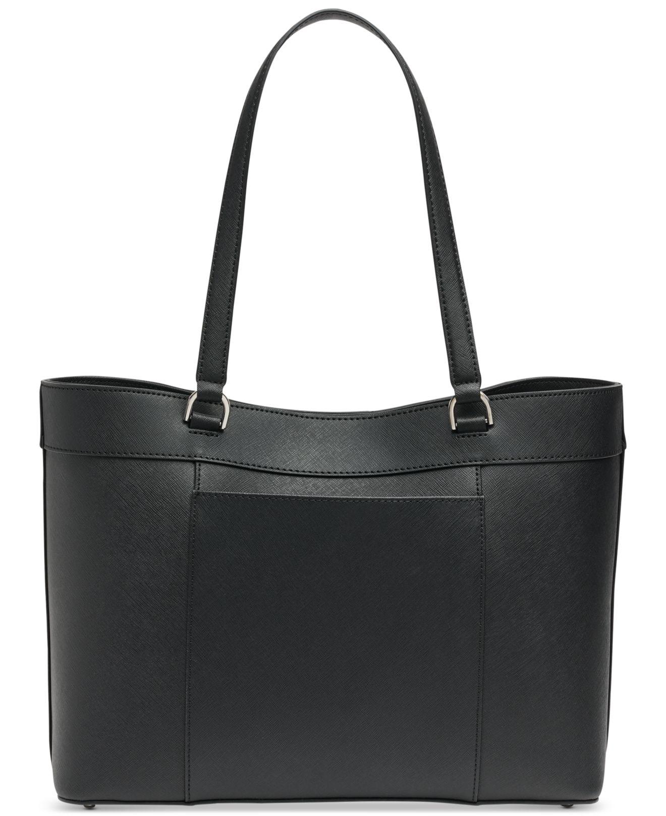 Calvin Klein Louise Leather Tote in Black - Lyst