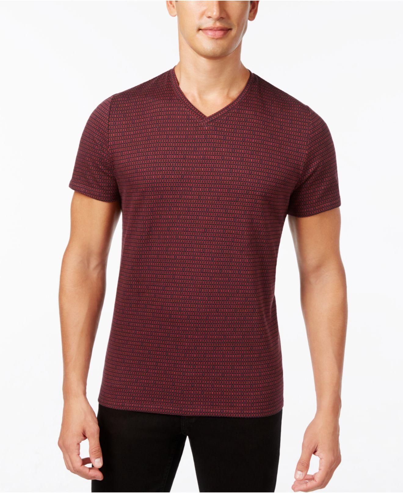 Lyst - Alfani Men's V-neck Geometric T-shirt in Red for Men