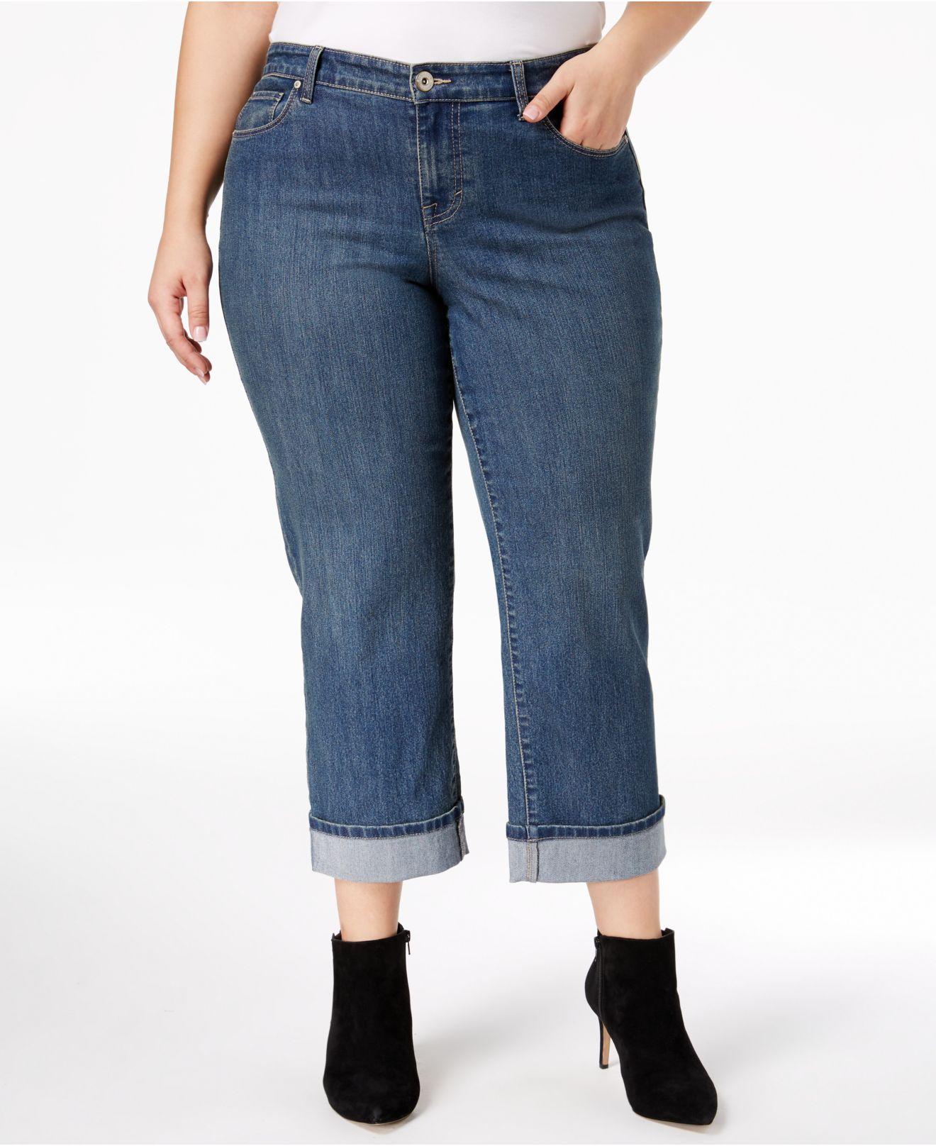 Lyst - Style & Co. Plus Size Cuffed Capri Jeans in Blue