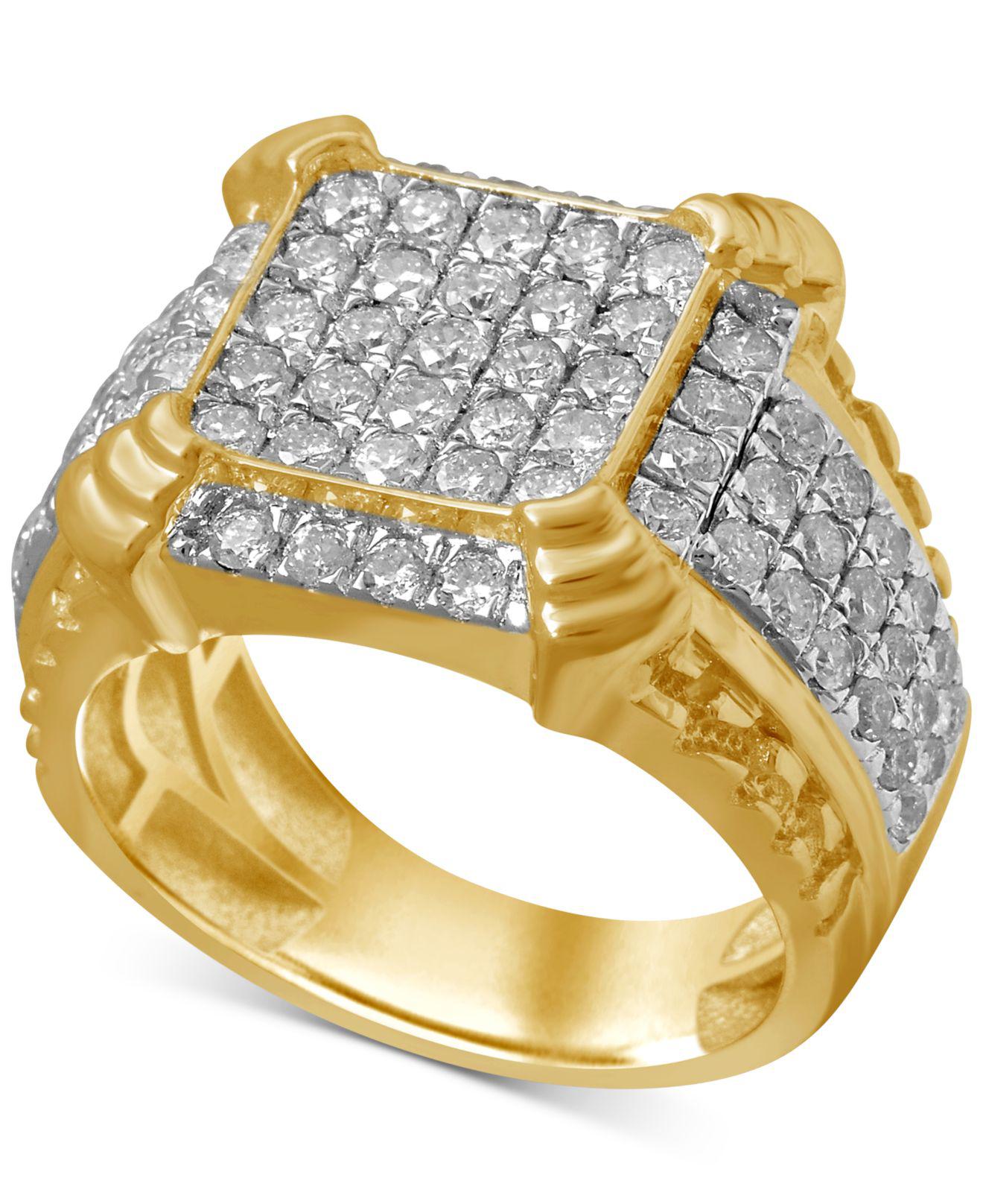 Lyst Macy'S Diamond Cluster Ring (21/4 Ct. T.w.) In 10k Gold in Metallic