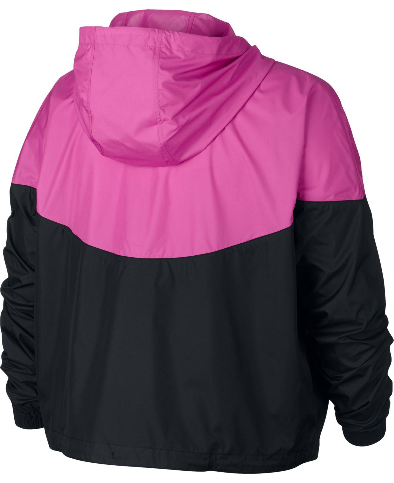 Nike Plus Size Heritage Halfzip Windbreaker in Pink Lyst