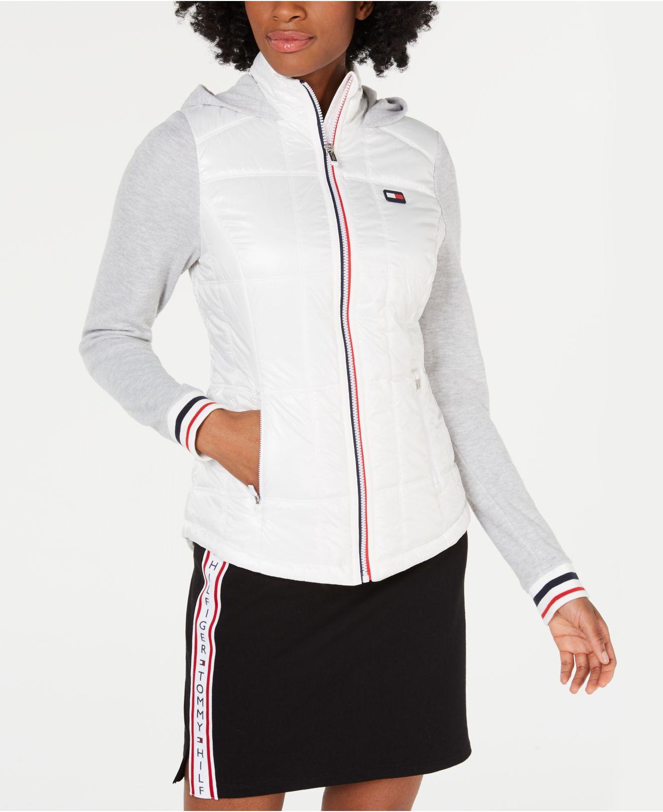 Tommy Hilfiger Sport Hooded Puffer Jacket in White Lyst