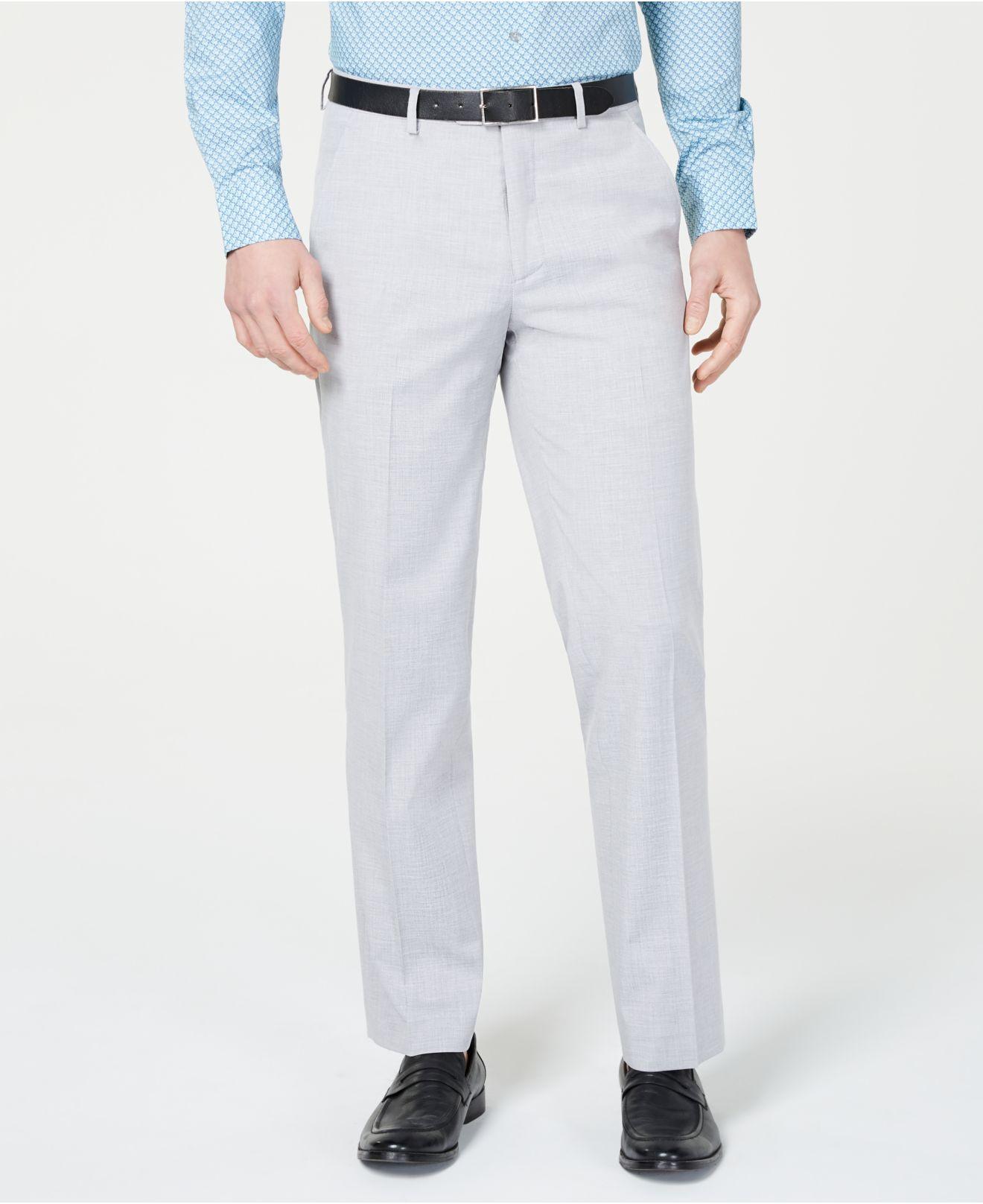Lyst - Alfani Slim-fit Performance Stretch Light Gray Suit Pants ...
