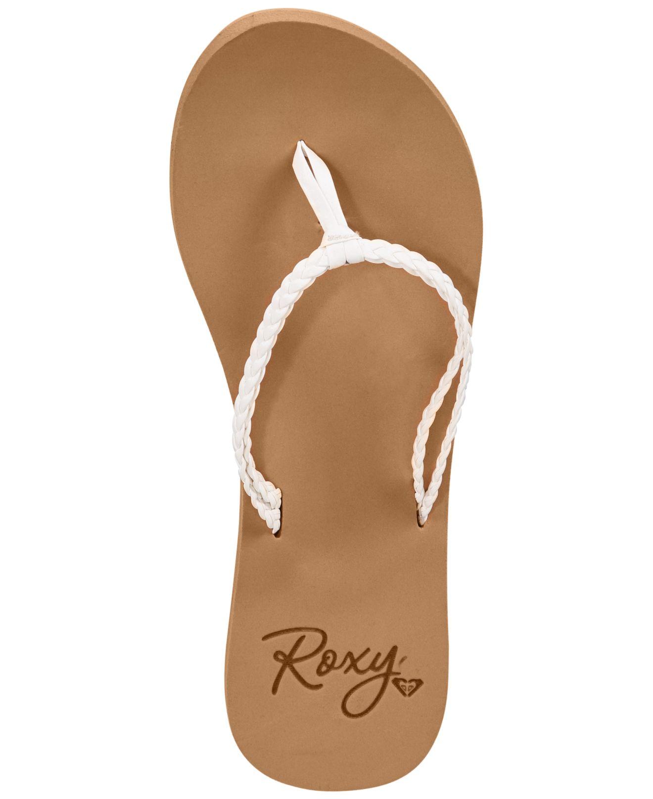 roxy white flip flops