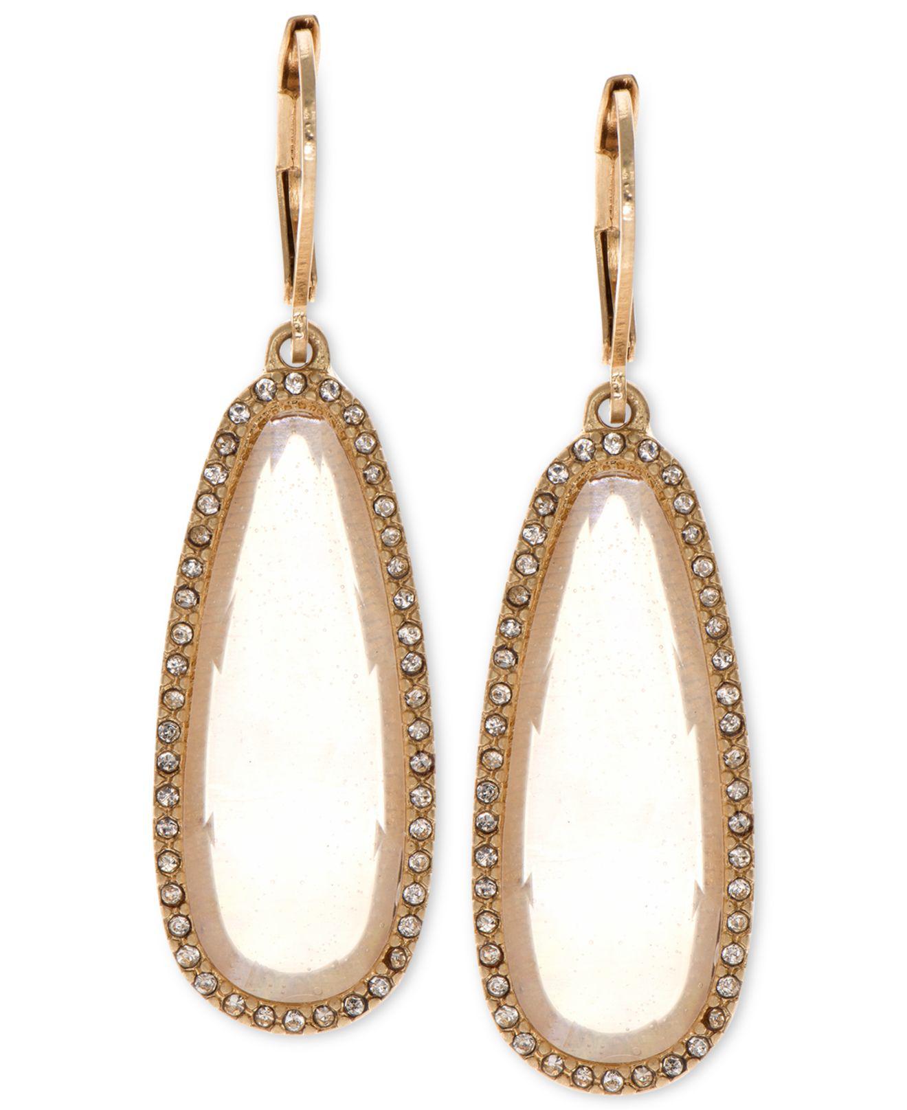 Lyst - Lonna & Lilly Large Stone Drop Earrings in White - Save 25.0%