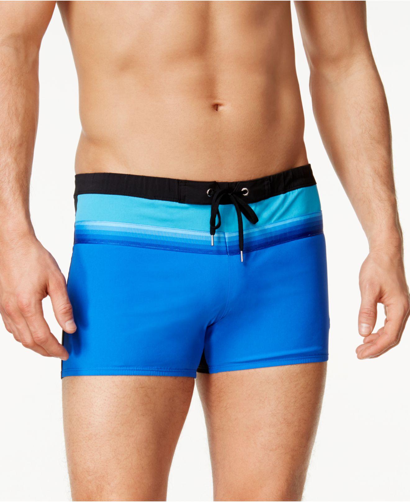 Lyst - Speedo Men's Colorblocked Square-leg Swim Trunks in Blue for Men