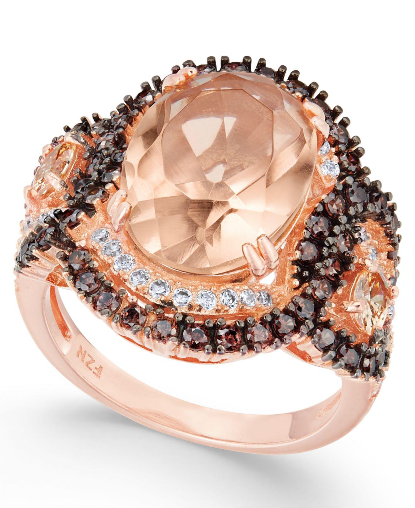 Lyst Macy'S Synthetic & Cubic Zirconia Ring In 14k Rose