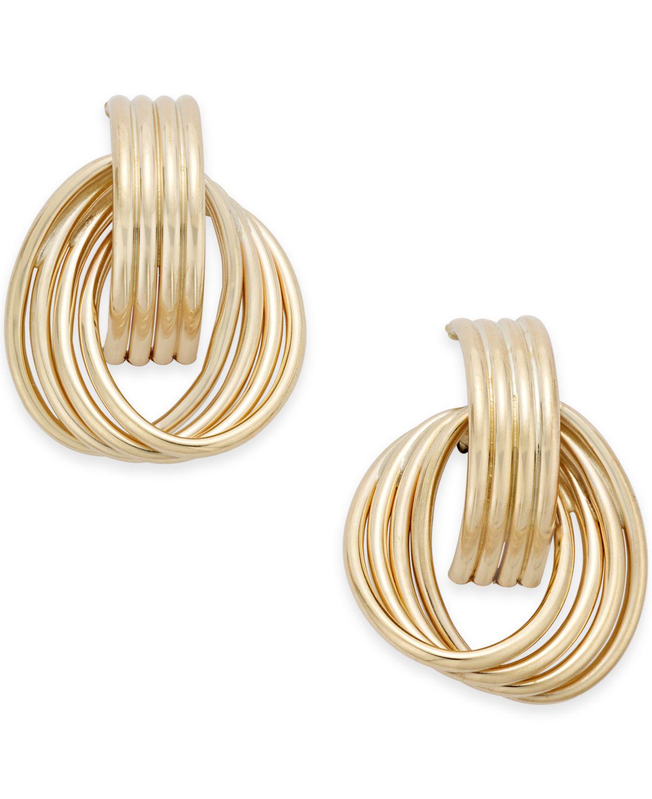 Lyst Macy S Twirled Door Knocker Earrings In 14k Gold Metallic Macy S Women Metallic Twirled Door Knocker Earrings In 14k Gold